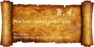 Marlep Apollinária névjegykártya